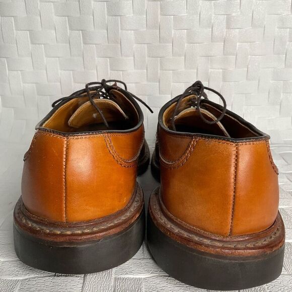 ALLEN EDMONDS Norse Split Toe Oxfords Dress Shoes Sz. 8,5 D Tan USA Old Stock - Picture 5 of 12